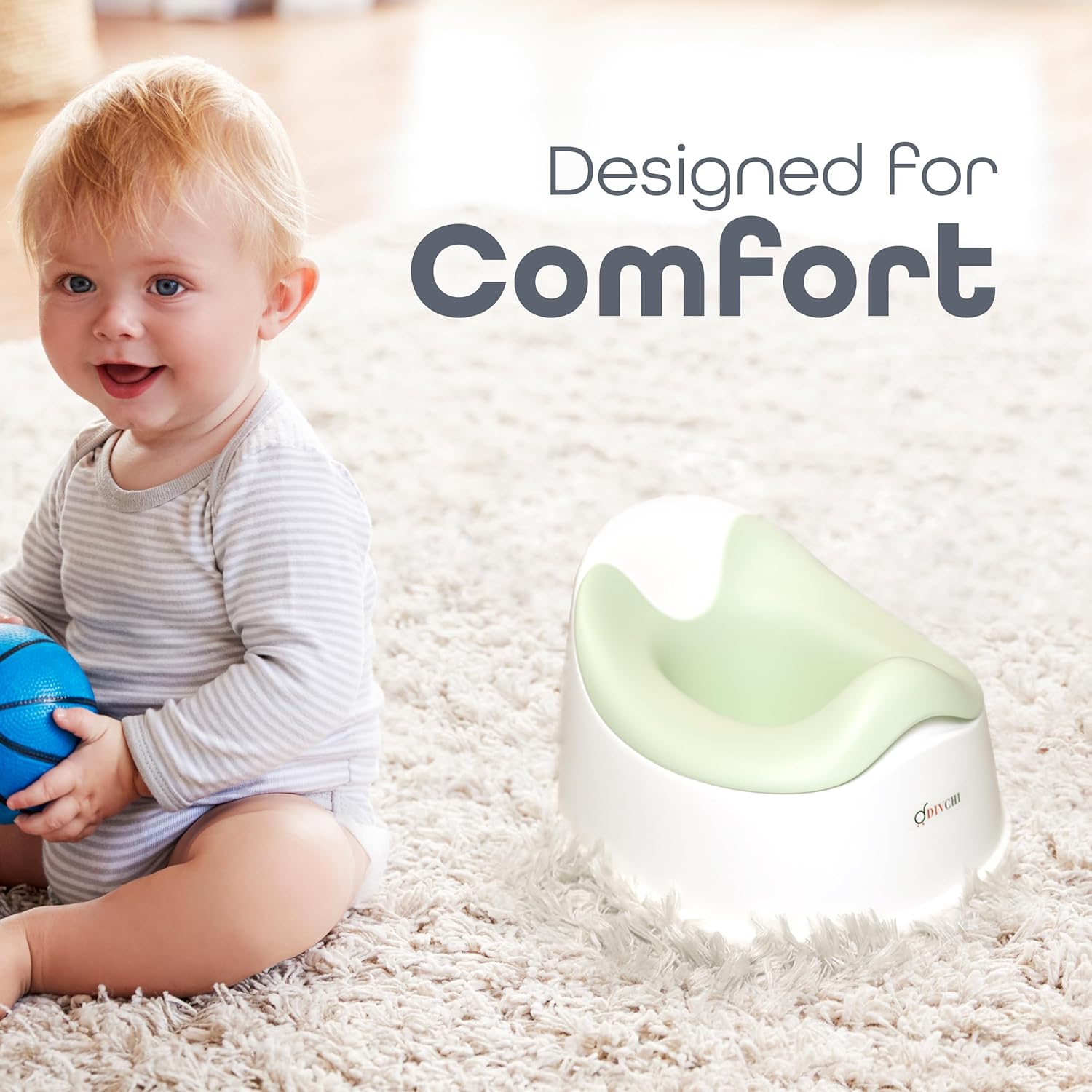 DIVCHI Baby Potty Training Seat Toddler Toilet Trainer Chair with Non-Slip Base Removable Bowl & High Back Rest for Boys & Girls (Green)-4