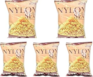 Saras Nylon Sev 200g - (Pack of 5) | Crispy Indian Snacks Namkeen | Crispy & Authentic Flavors | Versatile Snacking