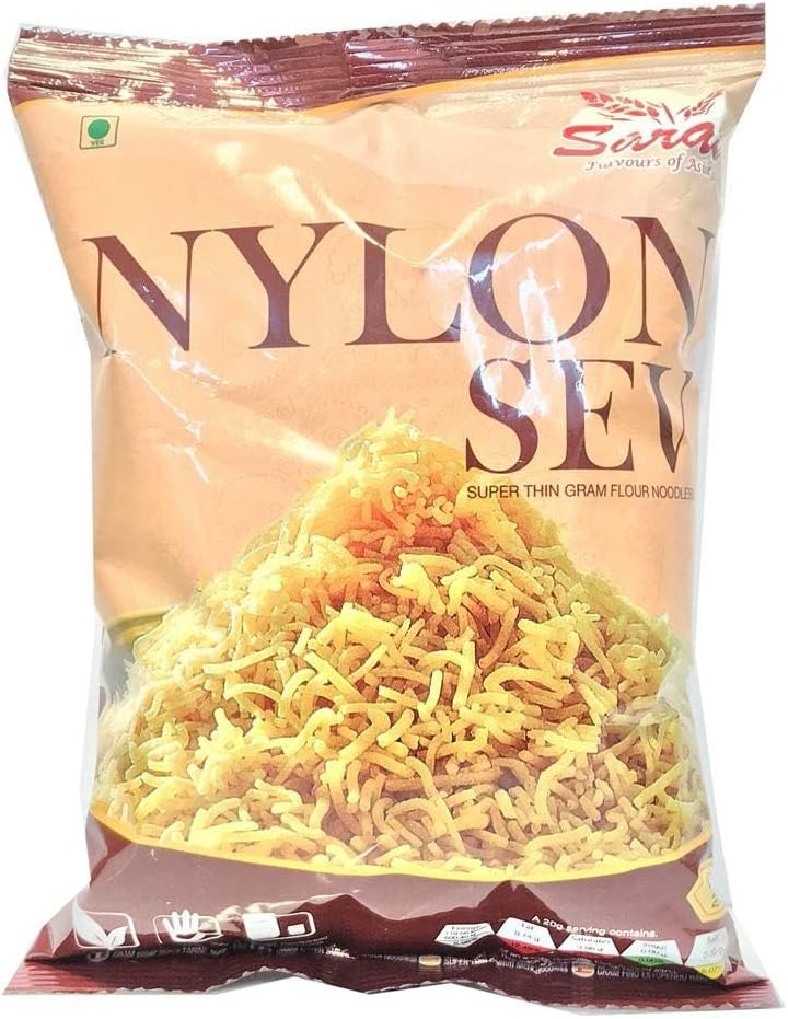 Saras Nylon Sev 200g - (Pack of 5) | Crispy Indian Snacks Namkeen | Crispy & Authentic Flavors | Versatile Snacking-1