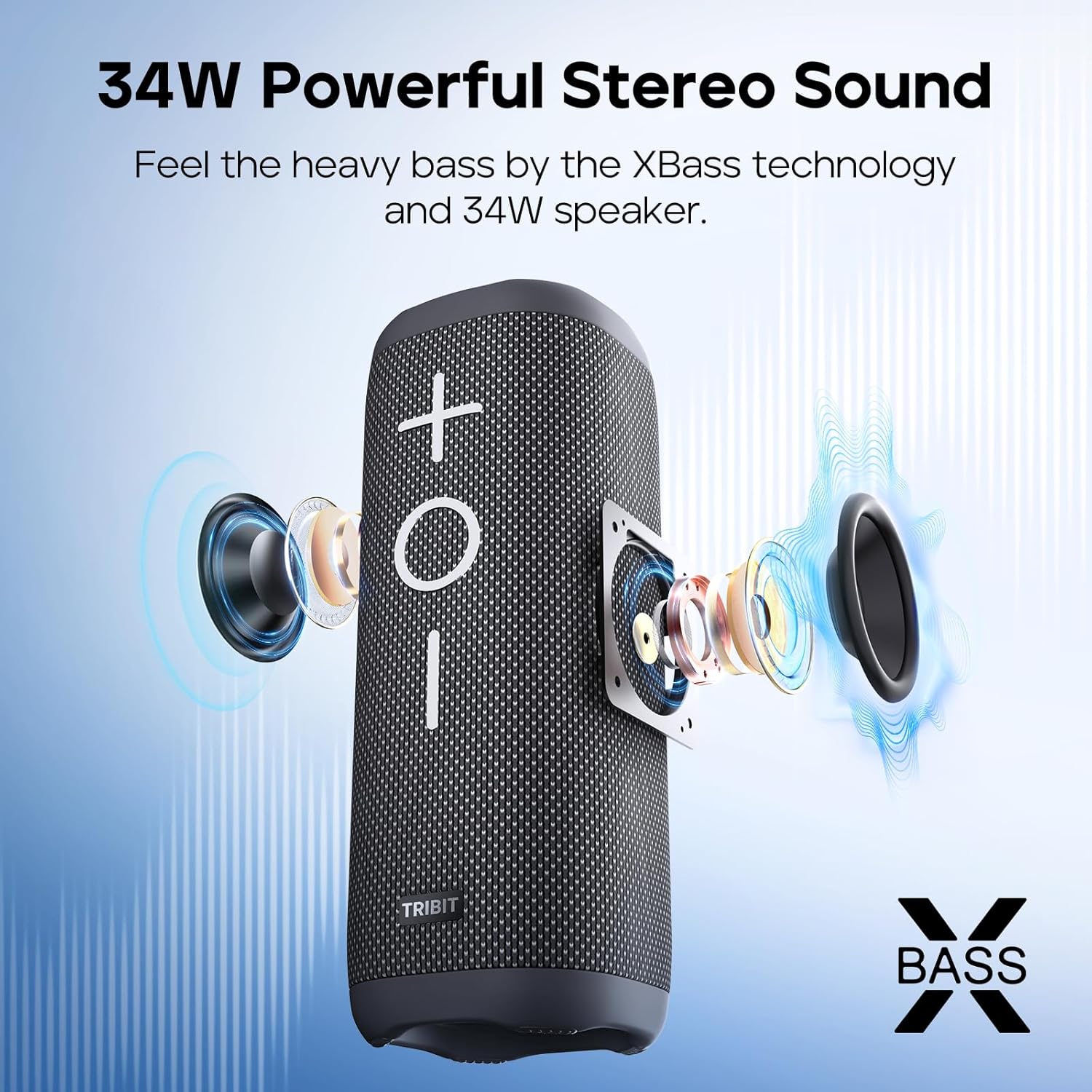 Tribit StormBox 2 Bluetooth Speaker with 34W 360° Surround Sound, XBass Tech, 24H Playtime, IPX7 Waterproof, Bluetooth 5.3, TWS Pairing Portable Wireless Speaker for Outdoor-3