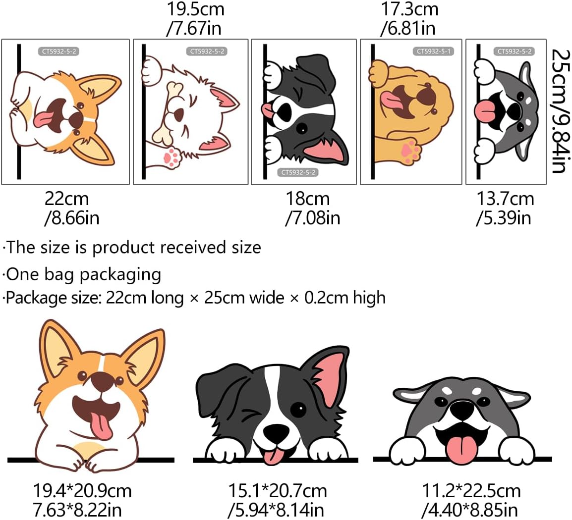 BuerHomie Wall Stickers 3D 5 Pet Dog Decal Puppy Stickers Vinyl Decor-8