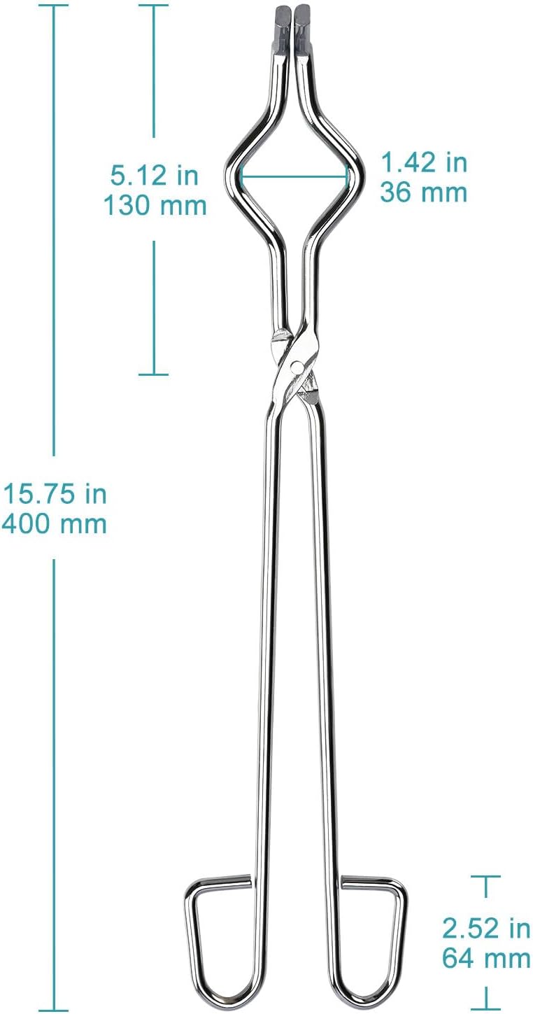 stonylab Crucible Tongs, 40cm Stainless Steel Crucible Tongs Laboratory Tongs for Securely Gripping-1