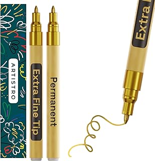 ARTISTRO Set of 2 Oil-Based Paint Pens Extra-Fine Gold