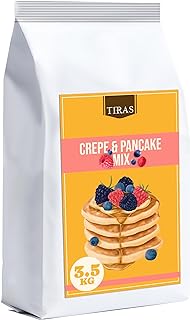 TIRAS Crepe & Pancake Mix - 3.5kg Pancake Mix Just Add Water Oil Free Crispy Pancakes for Home, Professional Use, Parties (3.5kg)