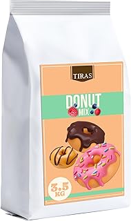 TIRAS Doughnut Mix - 3.5kg Donut Mix Just Add Water Crispy, Fluffy Doughnut Mixture for Home, Professional Use, Parties - Makes 112 Donuts (Approx. 50g each) - 3.5kg Bag