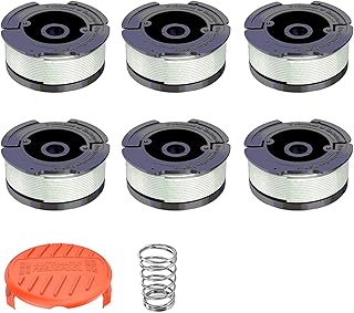 6 Pcs Strimmer Spool for Black and Decker, Strimmer Line,Diameter 0.065 in with Spool Cover and Spring