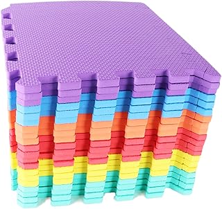 Faxatuo Exercise Mats, 20pcs Gym Flooring Mat, Foam Exercise Mats, Interlocking Puzzle EVA Floor Tiles, Exercise Equipment Mats For Home Workout