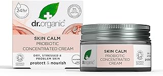 Dr Organic Skin Calm Probiotic Concentrated Cream, For Redness, Dry, Sensitive & Irritable Skin, 24hr Moisture, Dermatologically Tested, Vegan, Cruelty Free, Paraben & SLS Free, Certified Organic,50ml