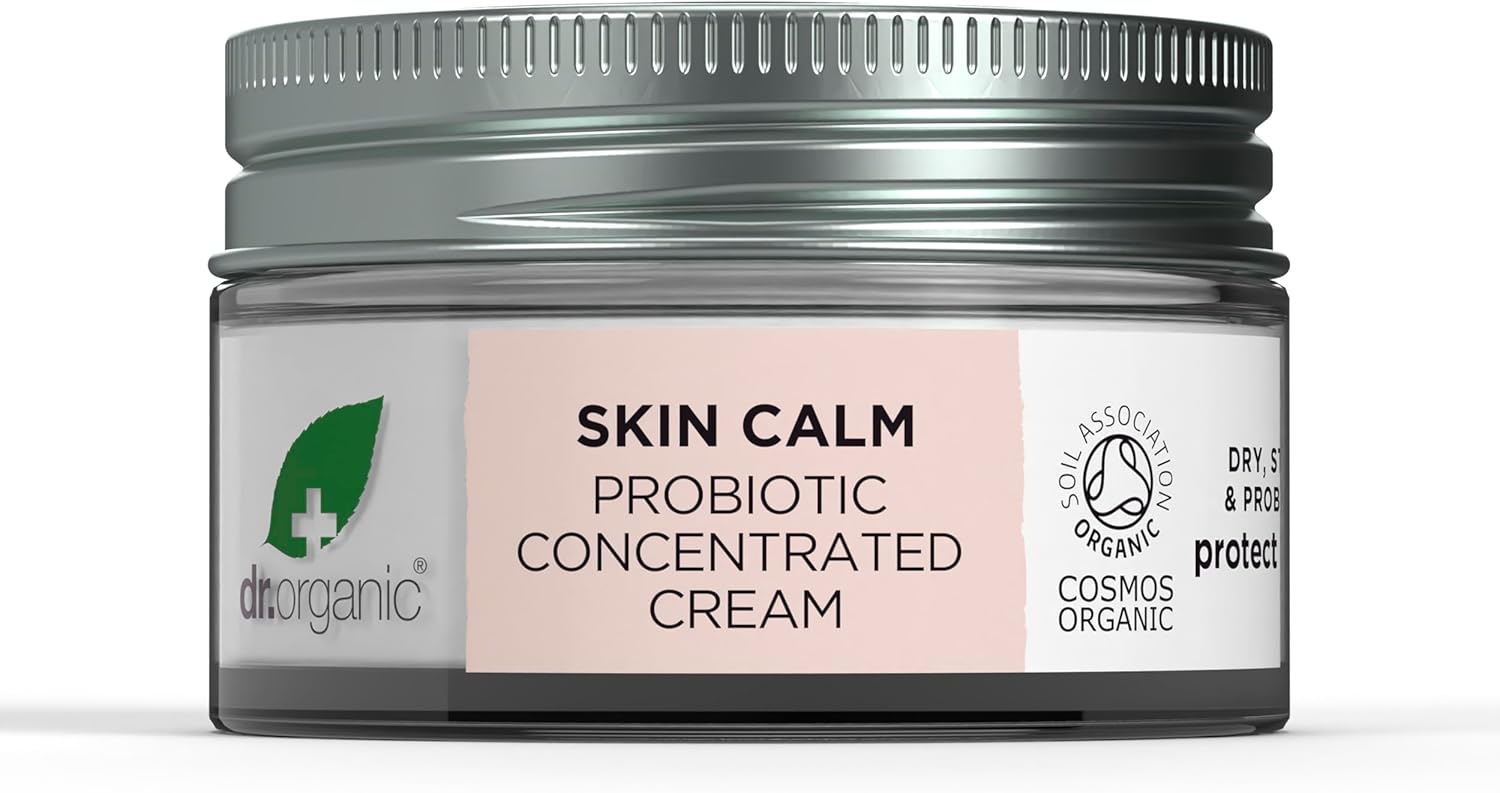 Dr Organic Skin Calm Probiotic Concentrated Cream, For Redness, Dry, Sensitive & Irritable Skin, 24hr Moisture, Dermatologically Tested, Vegan, Cruelty Free, Paraben & SLS Free, Certified Organic,50ml-1