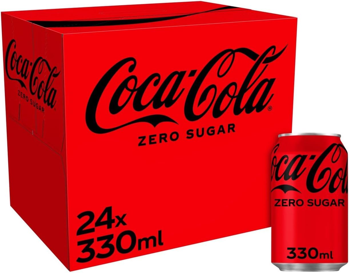 Coca Cola Coke Zero No Sugar 24 x 330ml Coke Perfect For Home, Office or School-0