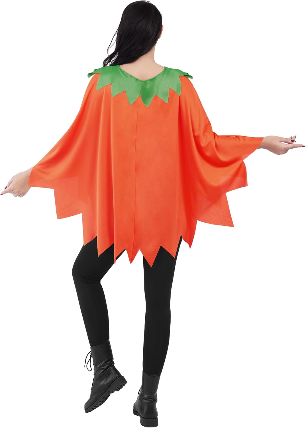 Spooktacular Creations Women Pumpkin Poncho Costume Adult, Pumpkin Costume Set, Halloween Costumes for Women Role Play-6