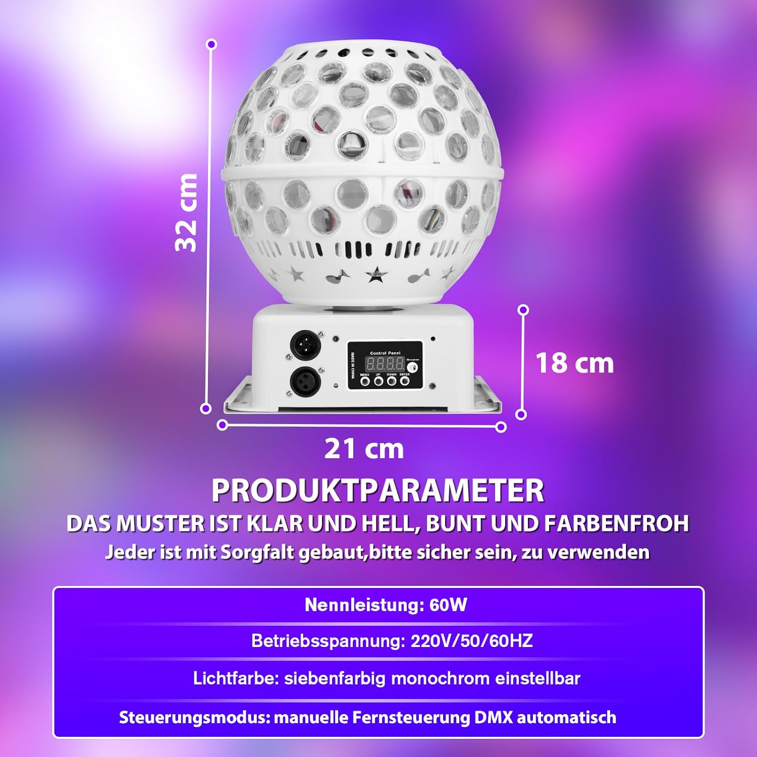 Disco Balls with Remote Control, Disco Light Party Light LT300 Music Sound Activated DJ Disco Lights DMX Beam Effect Light for Halloween Birthday Party bar Nightclub KTV-4