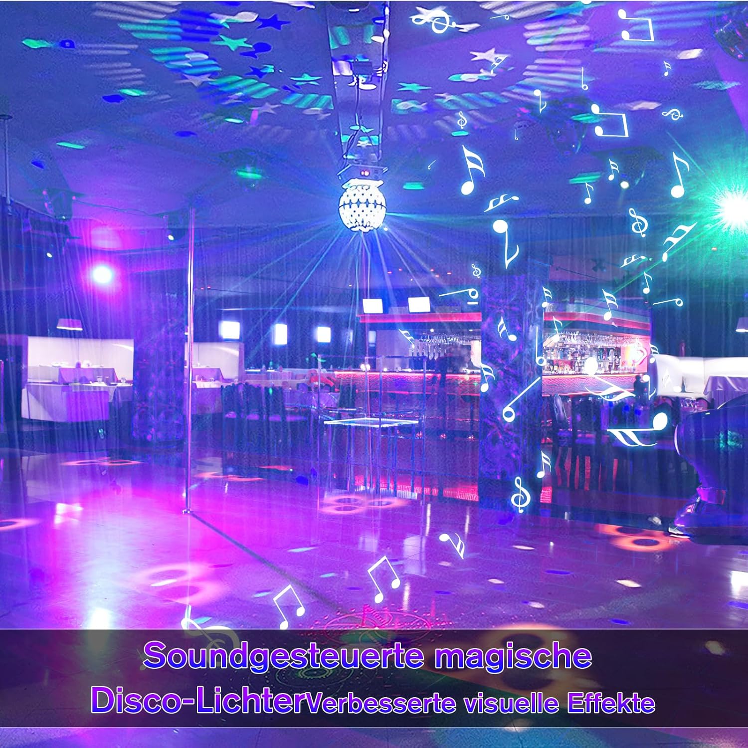 Disco Balls with Remote Control, Disco Light Party Light LT300 Music Sound Activated DJ Disco Lights DMX Beam Effect Light for Halloween Birthday Party bar Nightclub KTV-5