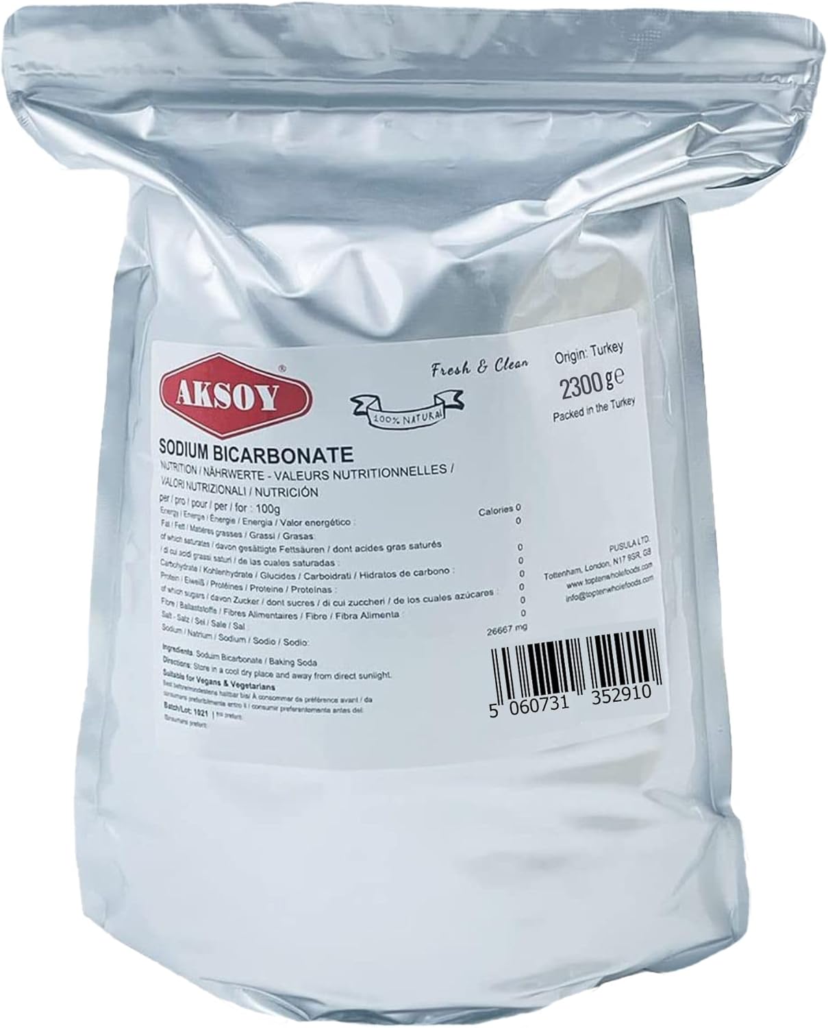 Aksoy Baking Soda 2.3KG || Pure Sodium Bicarbonate Powder, Highest Purity, Food Grade, Pure Baking Soda For Cooking, Baking, Cleaning, & More!-0