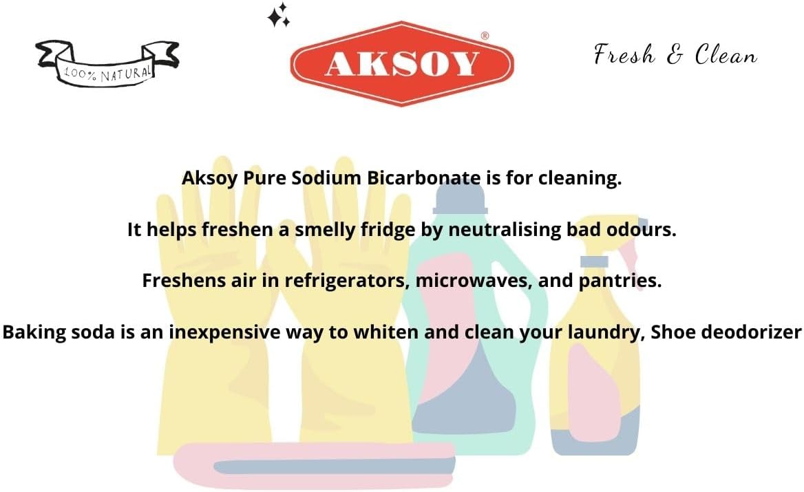 Aksoy Baking Soda 2.3KG || Pure Sodium Bicarbonate Powder, Highest Purity, Food Grade, Pure Baking Soda For Cooking, Baking, Cleaning, & More!-4