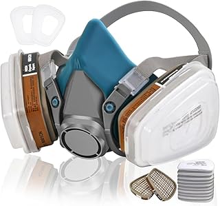 ANUNU Respirator Mask with Filters for Painting, Dust, Epoxy Resin, Chemical Respirator, Woodworking