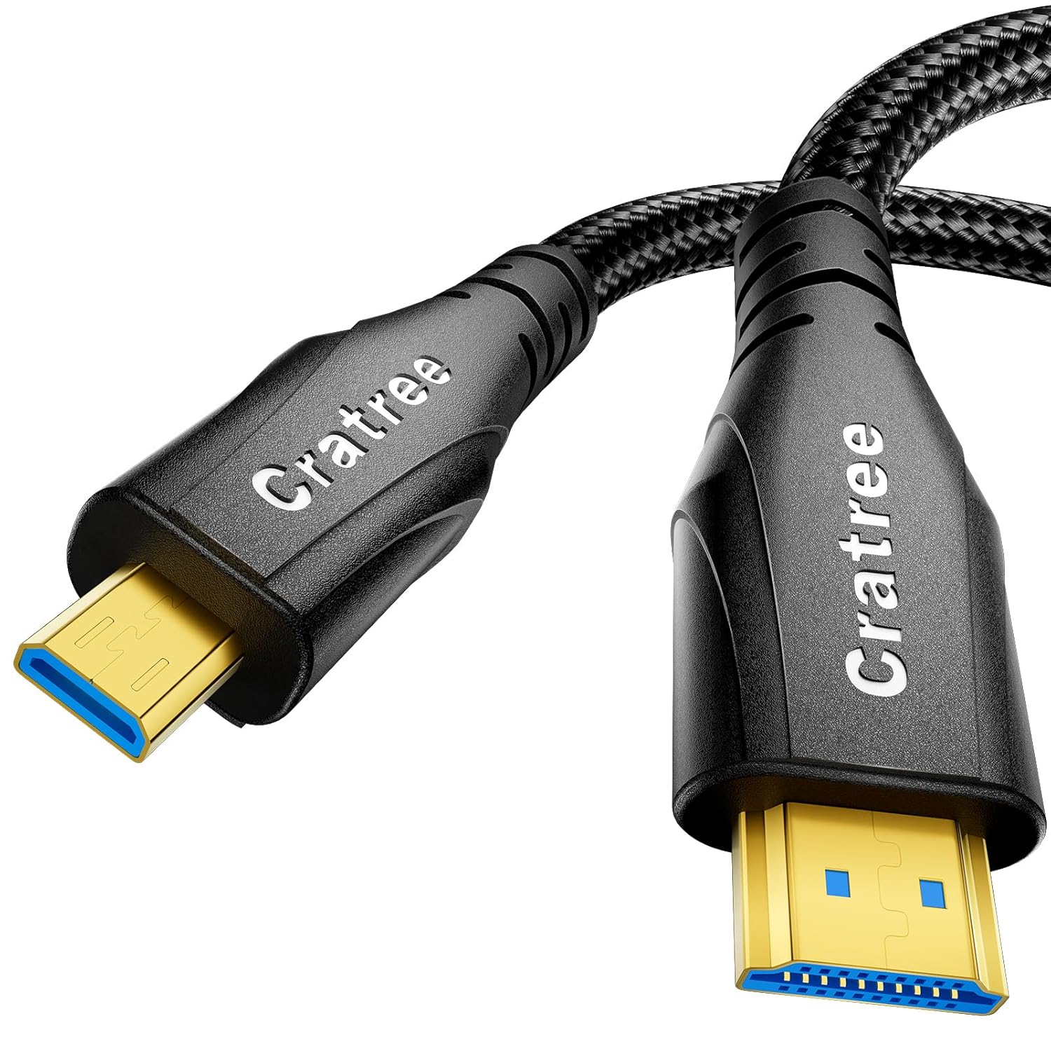 Cratree 8k Micro HDMI to HDMI Cable 2M, 8K@60hz, 4K@120hz, Micro HDMI Ultra High Speed Support HDR eARC Dolby Compatible with GoPro Hero 7 6 5 4,Raspberry Pi 4,Sony Camera,Nikon-0