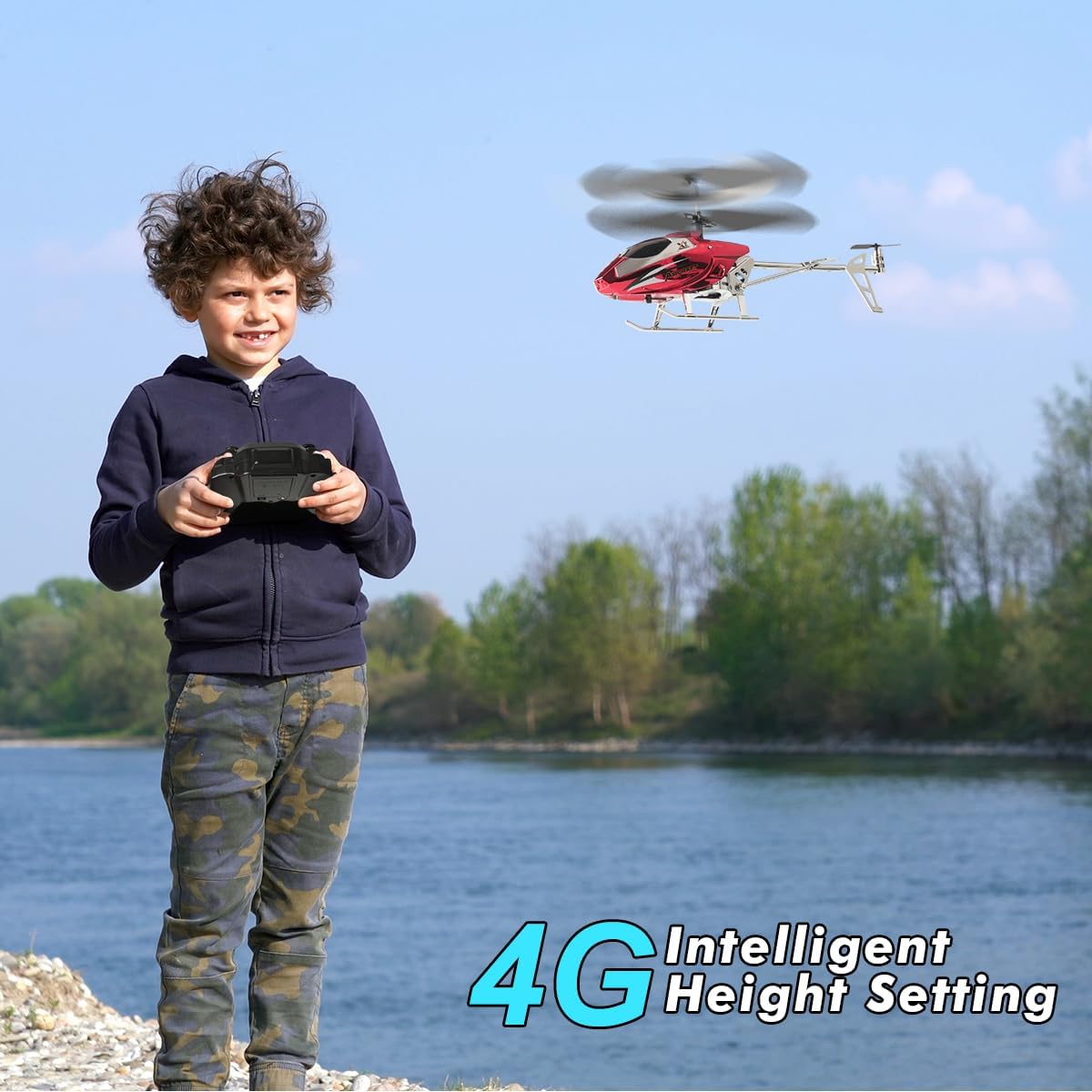 VATOS RC Helicopter for Boys, 2.4G Remote Control Helicopter with LED Light for Kids 12+ Years Old, Fixed Height, One-Key Take-Off, Indoor RC Planes Ideal Festival Gifts for Boys Adults-3