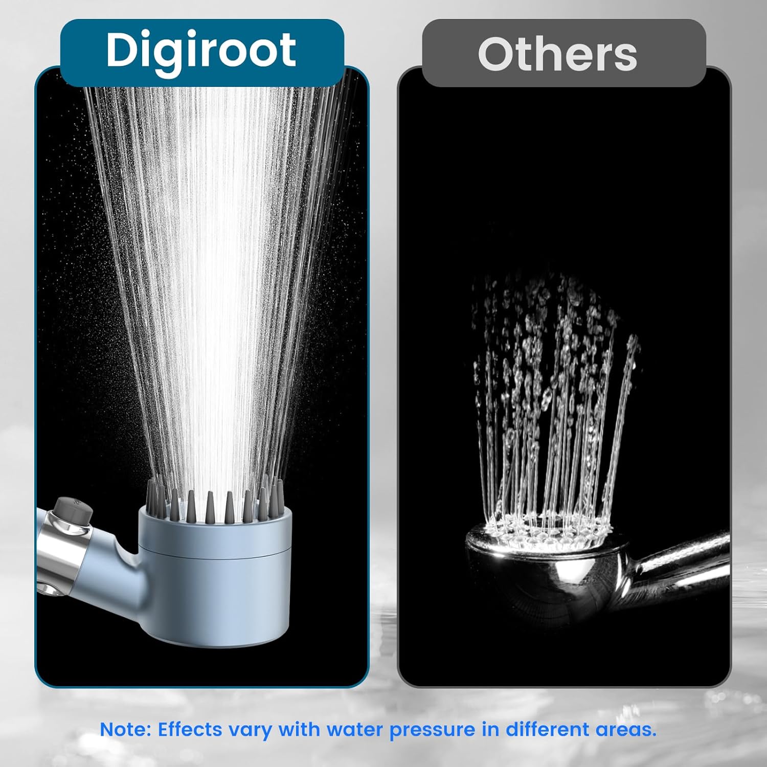 Digiroot High Pressure Shower Head with Filter, Water Saving Shower Head with 1.5m Hose, 4 Spray Modes Economy Hand Shower Head with 15 Levels Filtration, Remove Hard Water and Residual Chlorine-1