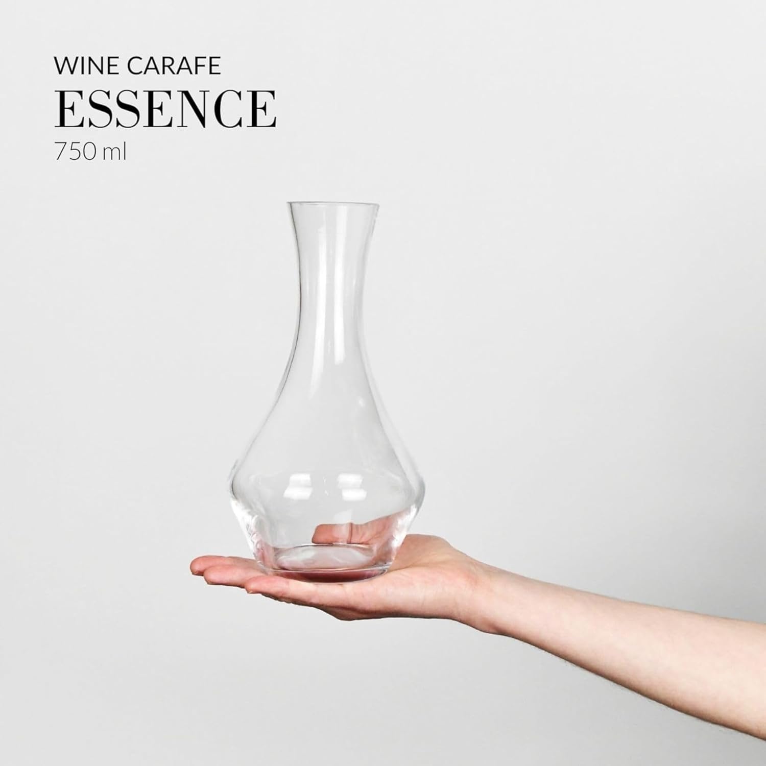 Krosno Wine Decanter, Essence Collection, 25 oz (750 ml), Premium Handcrafted Crystal Glass, Elegant Wine Carafe, Ideal for Red Wine Aeration, European Craftsmanship-2