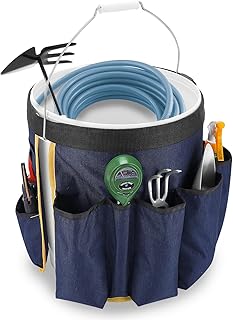 WISEPRO Garden Bucket Tool Organizer, Tools Bucket Caddy Fits Most 5-Gallon Bucket, Multi pocket Craft Caddy for Garden, Fishing, Picnic, Washing