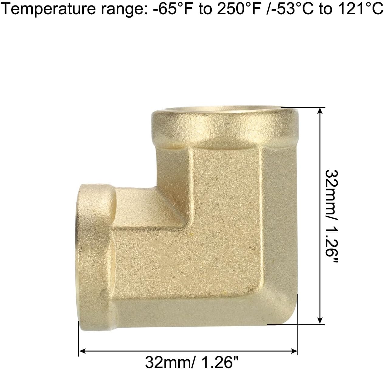 sourcing map 90 Degree Barstock Street Elbow Pipe Fitting 3/8 Inch NPT Female to 3/8 Inch NPT Female, Forged Brass Hose Fitting Adapter for Gas, Air, Oil, Propane-1