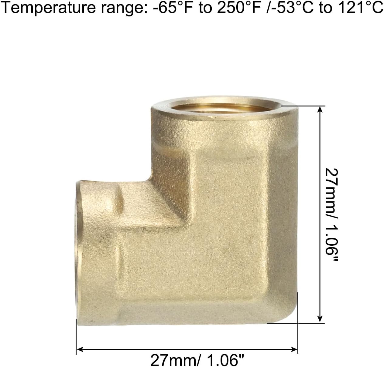 sourcing map 90 Degree Barstock Street Elbow Pipe Fitting 1/4 Inch NPT Female to 1/4 Inch NPT Female, 2Pcs Forged Brass Hose Fittings Adapter for Gas, Air, Oil, Propane-1