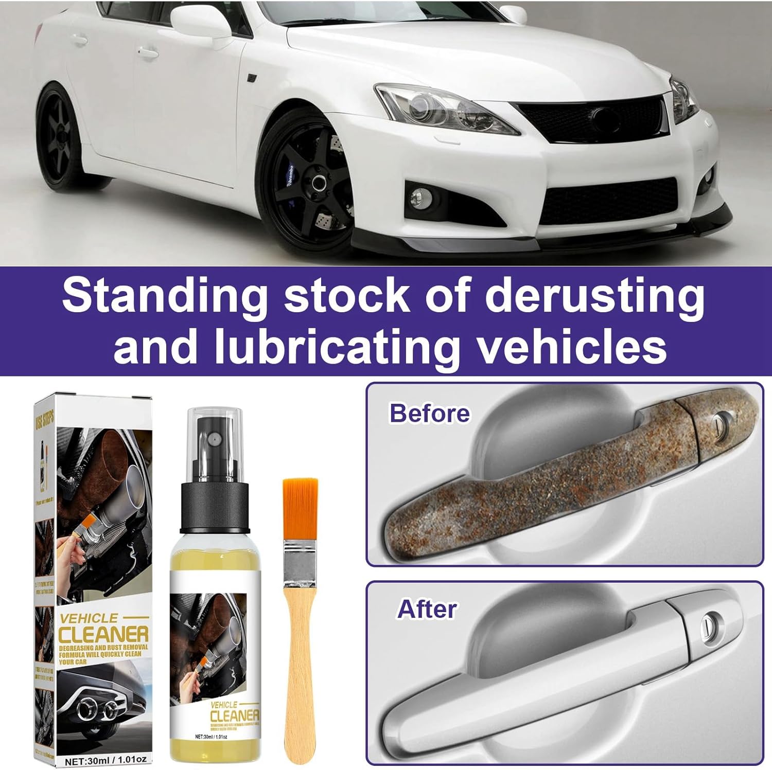 Powerful Rust Remover Spray,Rust Remover for Metal,Car Rust Removal Spray,Anti Rust Spray for Metal,Rust Converter Spray,Rust Treatment for Cars,Rust Stain Remover,Metal Rust Remover for Cars-1