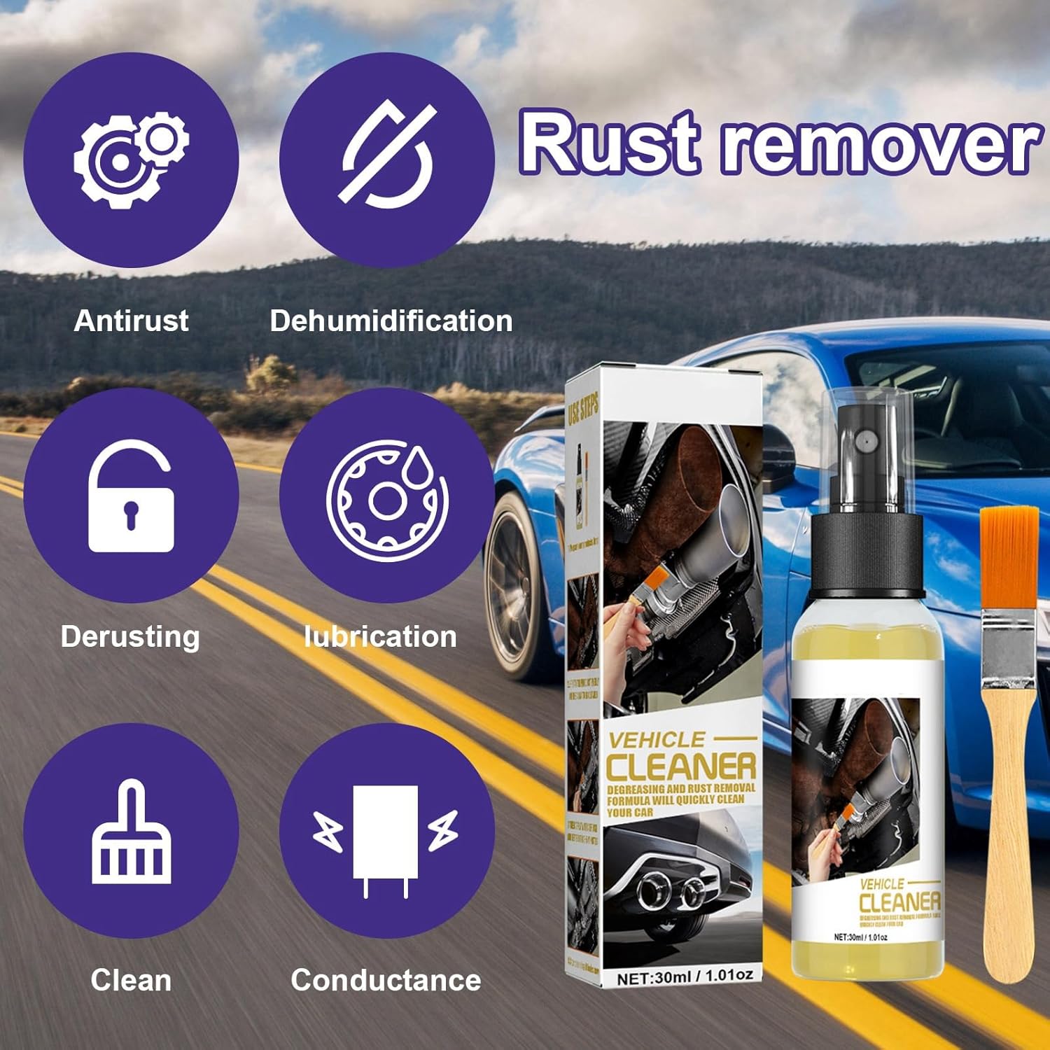 Powerful Rust Remover Spray,Rust Remover for Metal,Car Rust Removal Spray,Anti Rust Spray for Metal,Rust Converter Spray,Rust Treatment for Cars,Rust Stain Remover,Metal Rust Remover for Cars-7