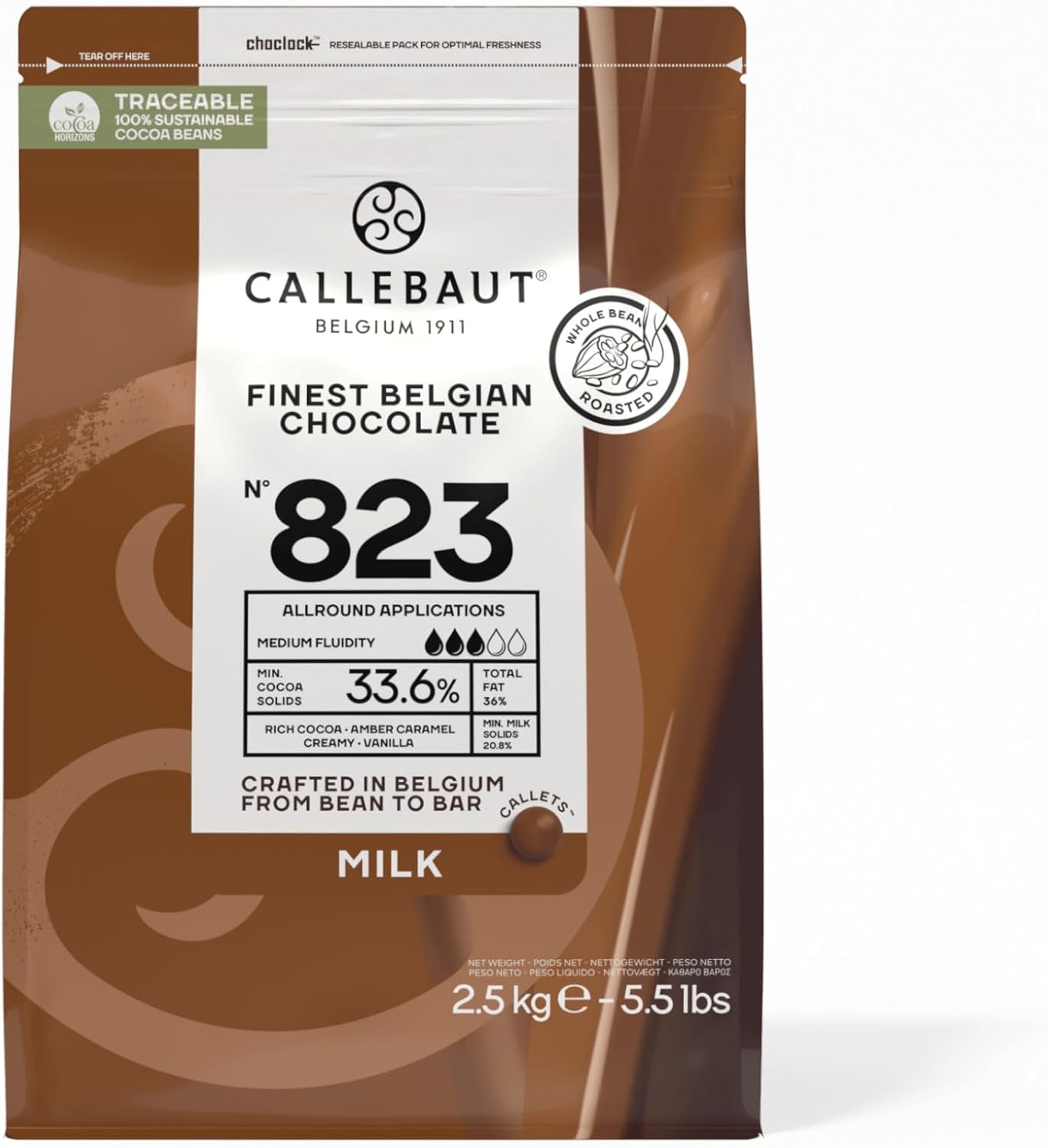 Callebaut Custom | 2.5kg Chocolate Callets | Choose from 9 Flavours | Recieve 2x2.5kg Bags-2