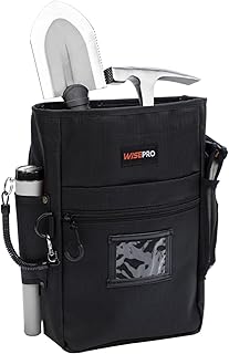 WISEPRO Metal Detecting Finds Bag, Multi-Purpose Digger Tools Pouch Bag for PinPointer - Heavy Duty Metal Detector Accessory (Black)