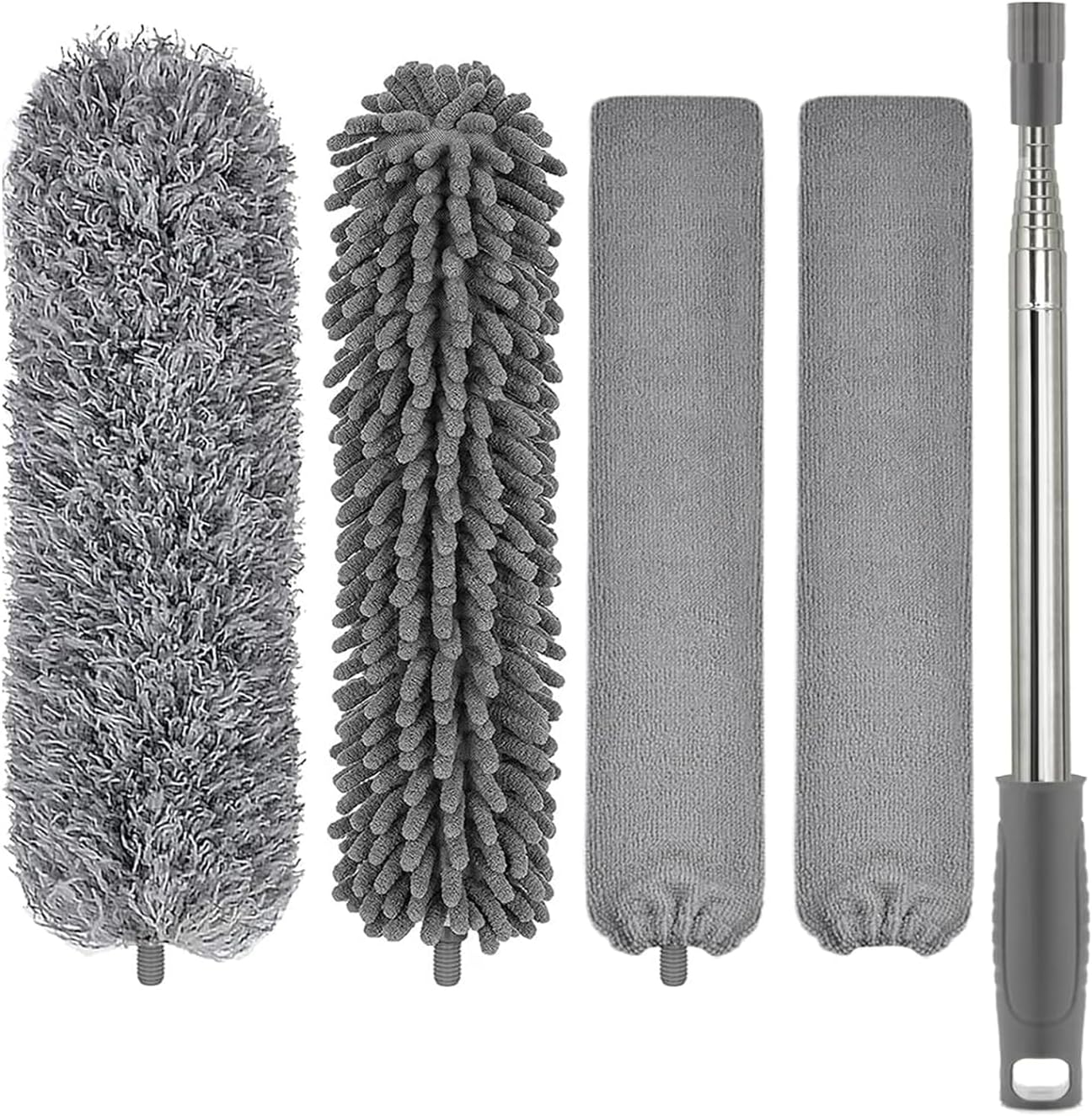 Feather Dusters for Cleaning - Extendable Duster with Telescoping Extension Pole 30 to 100 Inches, Microfiber Dusters for Cleaning Cobweb, High Ceiling Fan, Lights, Blinds-0