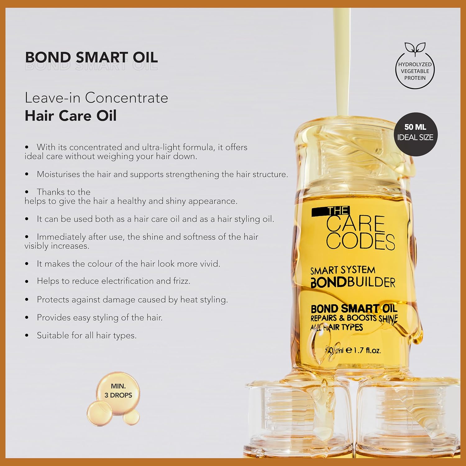 The Color Codes Bond Smart Hair Oil – Frizz Control, Heat Damage Protectant – Ultra Light Formula for Dry Damaged Hair, Bond Repair – Shine, Smoothness & Strength 50ml-2