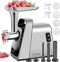 AAOBOSI 3000W Electric Meat Grinder, Electric Meat Mincer Machine with 2 Stainless Steel Blades & 4 Grinding Plates, Sausage Maker & Kibbe Kit for Home Use & Commercial Using