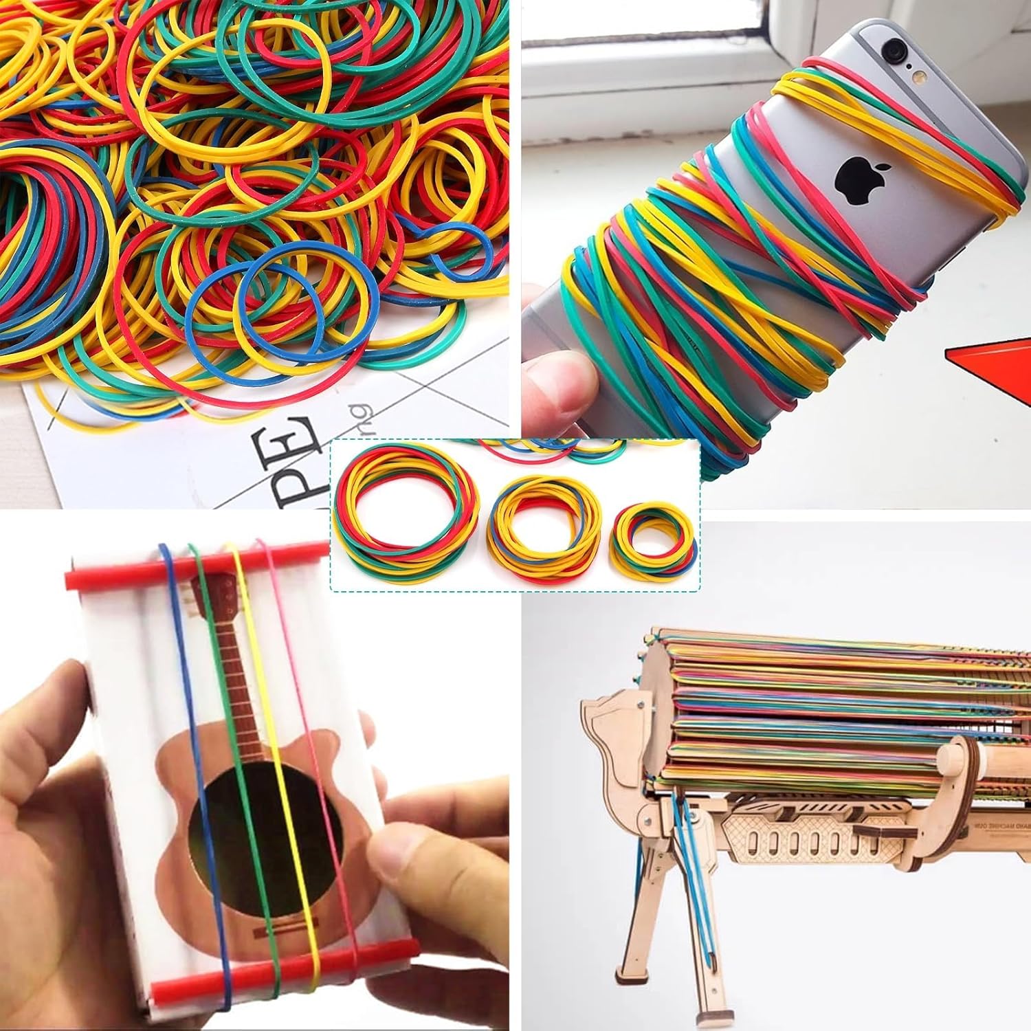 600pcs Elastic Bands Heavy Duty Coloured Rubber Bands Natural Strong Elastic Bands Thick 200g Rubber Band Stretchable Rubber Bands Assorted Sizes 25mm 38mm 50mm for Home School Office Money Bands-1