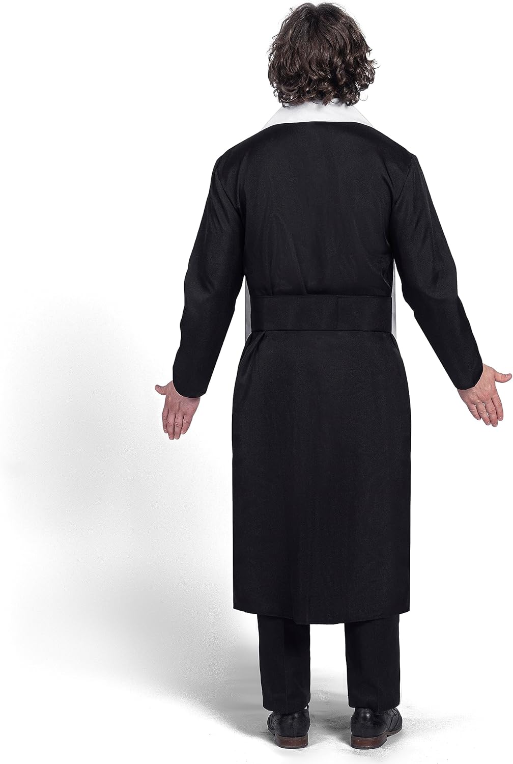 Spooktacular Creations Adult Men’s Black Priest Father Robe Stole, Priest Costume for Halloween Dress Up Party Cosplay (Large)-3