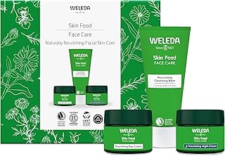 Weleda Skin Food Face Care Gift Set, 3in1 Skin Care Set - Skin Food Cleansing Balm, Day Cream & Night Cream, for Women & Men, 100% Certified Natural, Organic