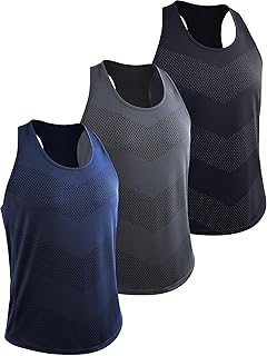 Cadmus Men's 3 Pack Gym Muscle Vest Running Dry-Fit Sleeveless Y-Back Tank Top Training Fitness Shirts