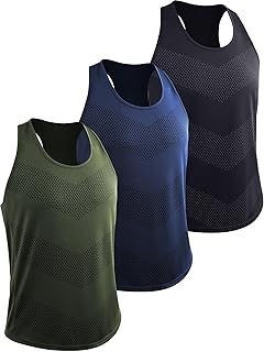 Cadmus Men's 3 Pack Gym Muscle Vest Running Dry-Fit Sleeveless Y-Back Tank Top Training Fitness Shirts