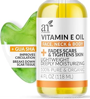 Artnaturals Face & Body Vitamin E Bio Oil 4.0oz + Gua Sha Facial Tools Set - Organic Moisturizer Skincare for Scars, Stretch Mark, Cellulite & Nails - Great Massage oil for Massaging Joint & Muscles