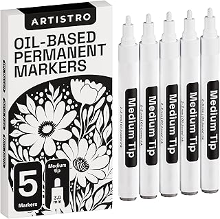 ARTISTRO 5 pack oil paint pens Medium white