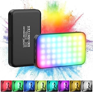 RGB LED Video Light V10, Portable LED Camera Light Panel 8 Colors 4 Scenes, CRI 95+ 3000K/6000K, 3000 mAh Rechargeable Battery LED DSLR Lighting for Vlog, Photography, Video Conference