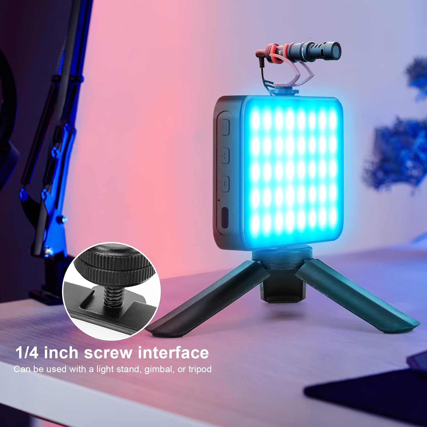 RGB LED Video Light V10, Portable LED Camera Light Panel 8 Colors 4 Scenes, CRI 95+ 3000K/6000K, 3000 mAh Rechargeable Battery LED DSLR Lighting for Vlog, Photography, Video Conference-5