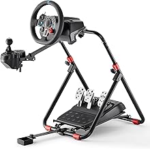 DIWANGUS UK Steering Wheel Stand for Logitech G29/G920/G923, Foldable Racing Wheel Stand with Seat Fixing Rod, Adjustable Height/Angle, Fit for Thrustmaster T300/T248(STAND ONLY)