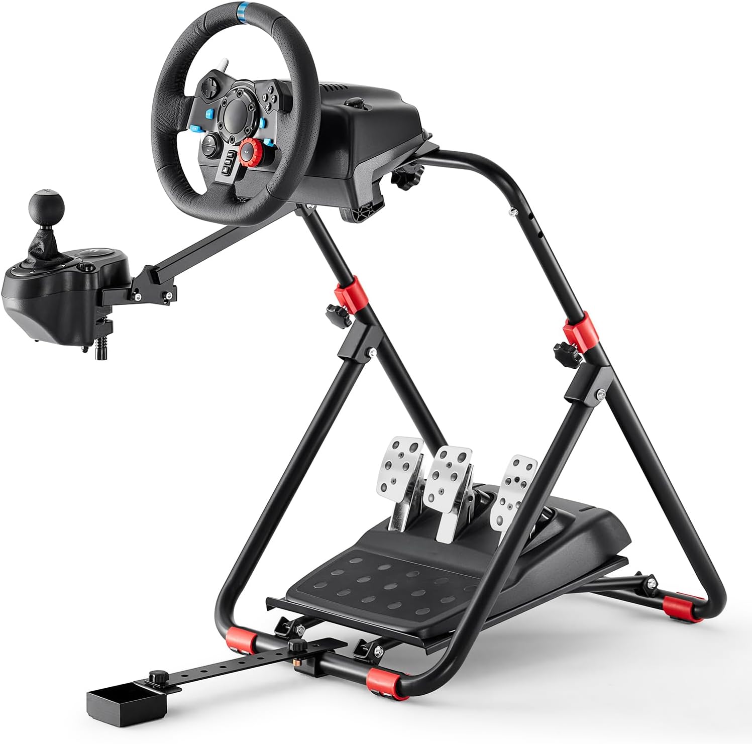 DIWANGUS UK Steering Wheel Stand for Logitech G29/G920/G923, Foldable Racing Wheel Stand with Seat Fixing Rod, Adjustable Height/Angle, Fit for Thrustmaster T300/T248(STAND ONLY)-0