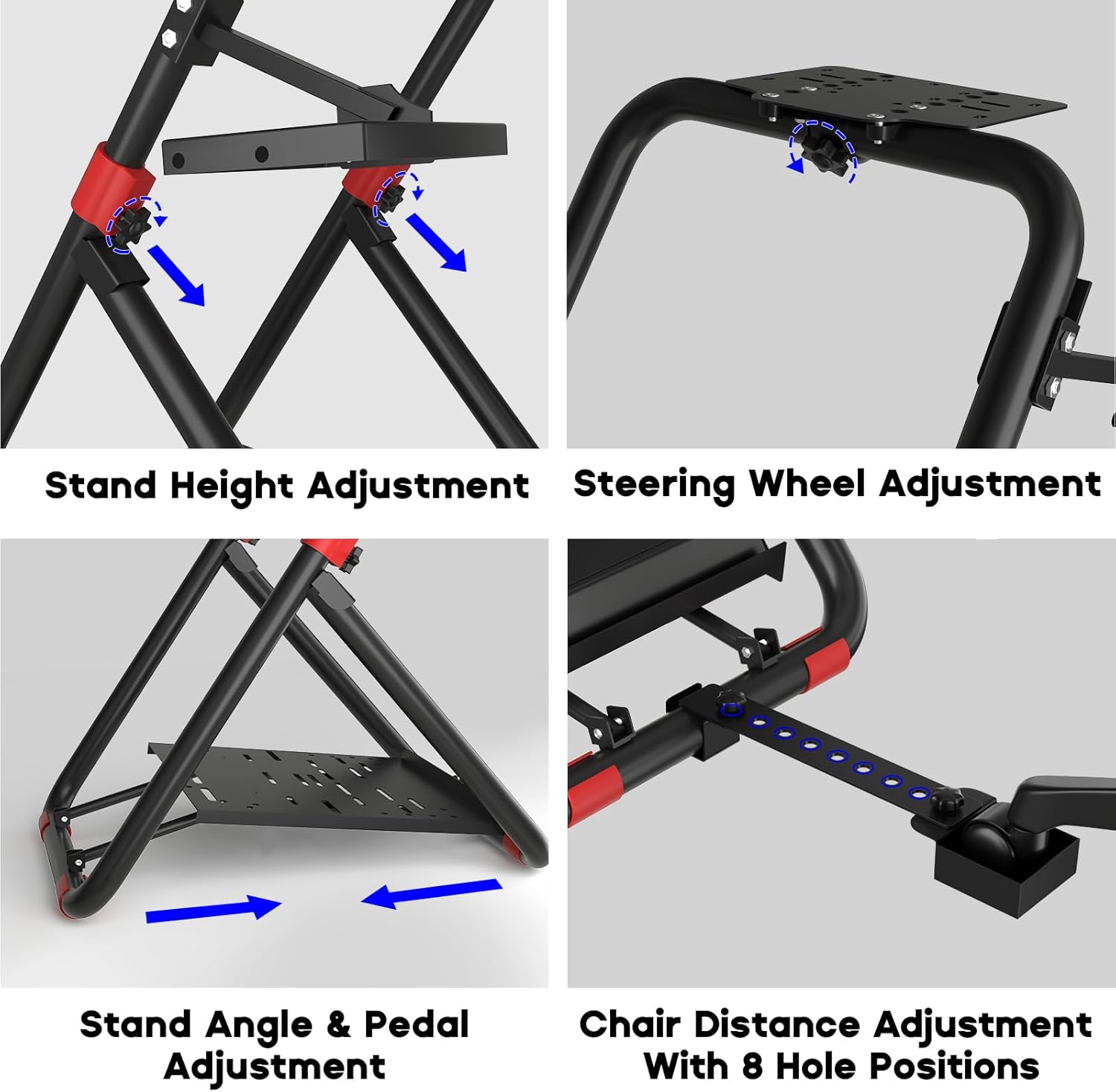 DIWANGUS UK Steering Wheel Stand for Logitech G29/G920/G923, Foldable Racing Wheel Stand with Seat Fixing Rod, Adjustable Height/Angle, Fit for Thrustmaster T300/T248(STAND ONLY)-2