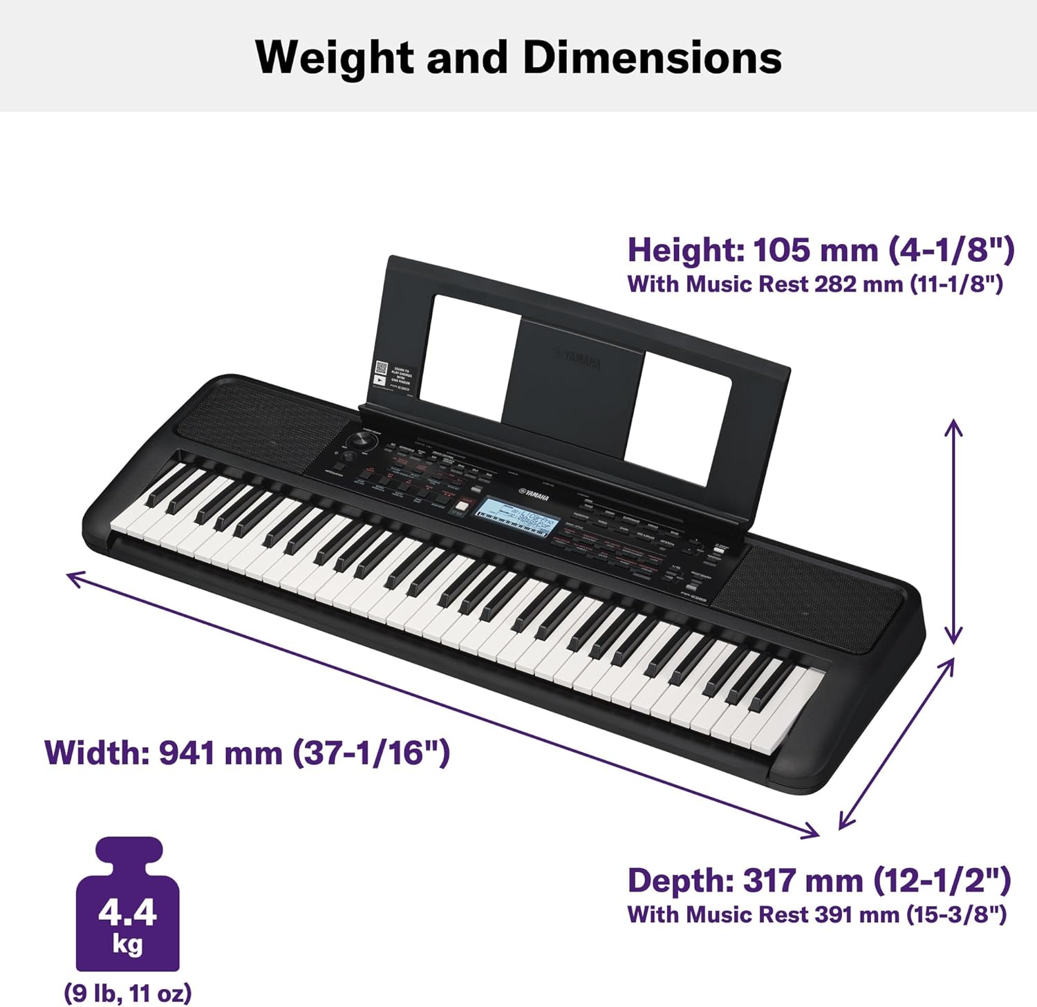 Yamaha PSR-E383 Portable Keyboard for Beginners, 650 Authentic Instrument Voices and Touch-Sensitive Keys with 48-Note Polyphony, Includes 2 Online Lessons with Yamaha Music School Teacher-6