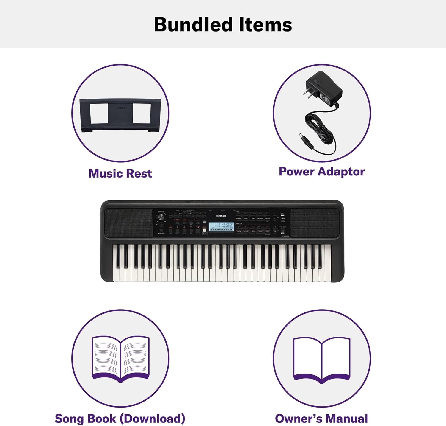 Yamaha PSR-E383 Portable Keyboard for Beginners, 650 Authentic Instrument Voices and Touch-Sensitive Keys with 48-Note Polyphony, Includes 2 Online Lessons with Yamaha Music School Teacher-7