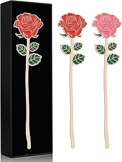 SELBATON Metal Red Rose Pink Rose Bookmark Gift, Bookmarks for Women Mother's Day, Girlfriend and Friend Graduation, Teacher's Day, Thanksgiving,Cute Bookmarks Gift, Bookmarks for Book Lovers