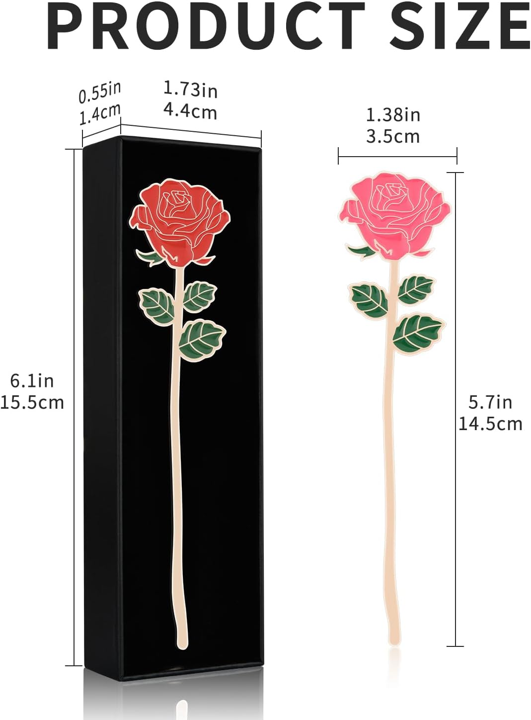 SELBATON Metal Red Rose Pink Rose Bookmark Gift, Bookmarks for Women Mother's Day, Girlfriend and Friend Graduation, Teacher's Day, Thanksgiving,Cute Bookmarks Gift, Bookmarks for Book Lovers-4